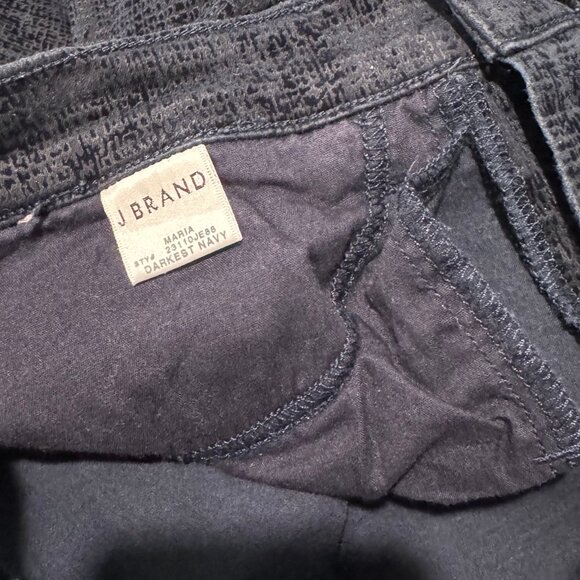 J Brand Textured Maria Darkest Navy Dark Wash Skinny Pants Size 28 (28x30) VGUC - Picture 12 of 13